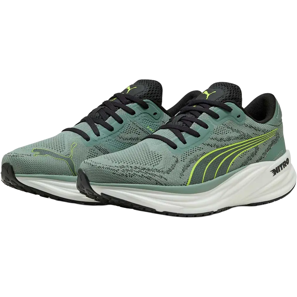 Puma Magnify Nitro 2 Men - Green Moon/Yellow Alert - 44,5 - Mængdetræningssko