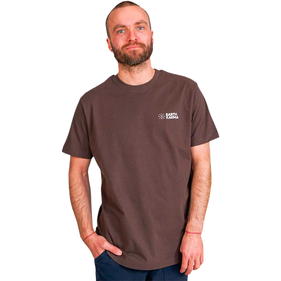 ELSK Earth Karma Brushed T-shirt Men - Dark Oak - L - Kortærmet T-shirts