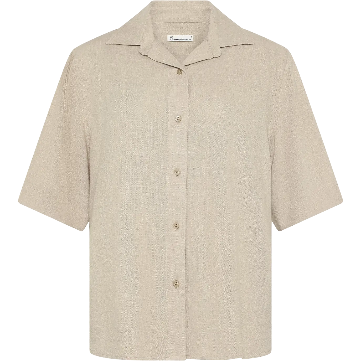 Knowledge Cotton Apparel Linen-Mix Shirt Women - Light Feather Gray - XL - Kortærmet skjorter