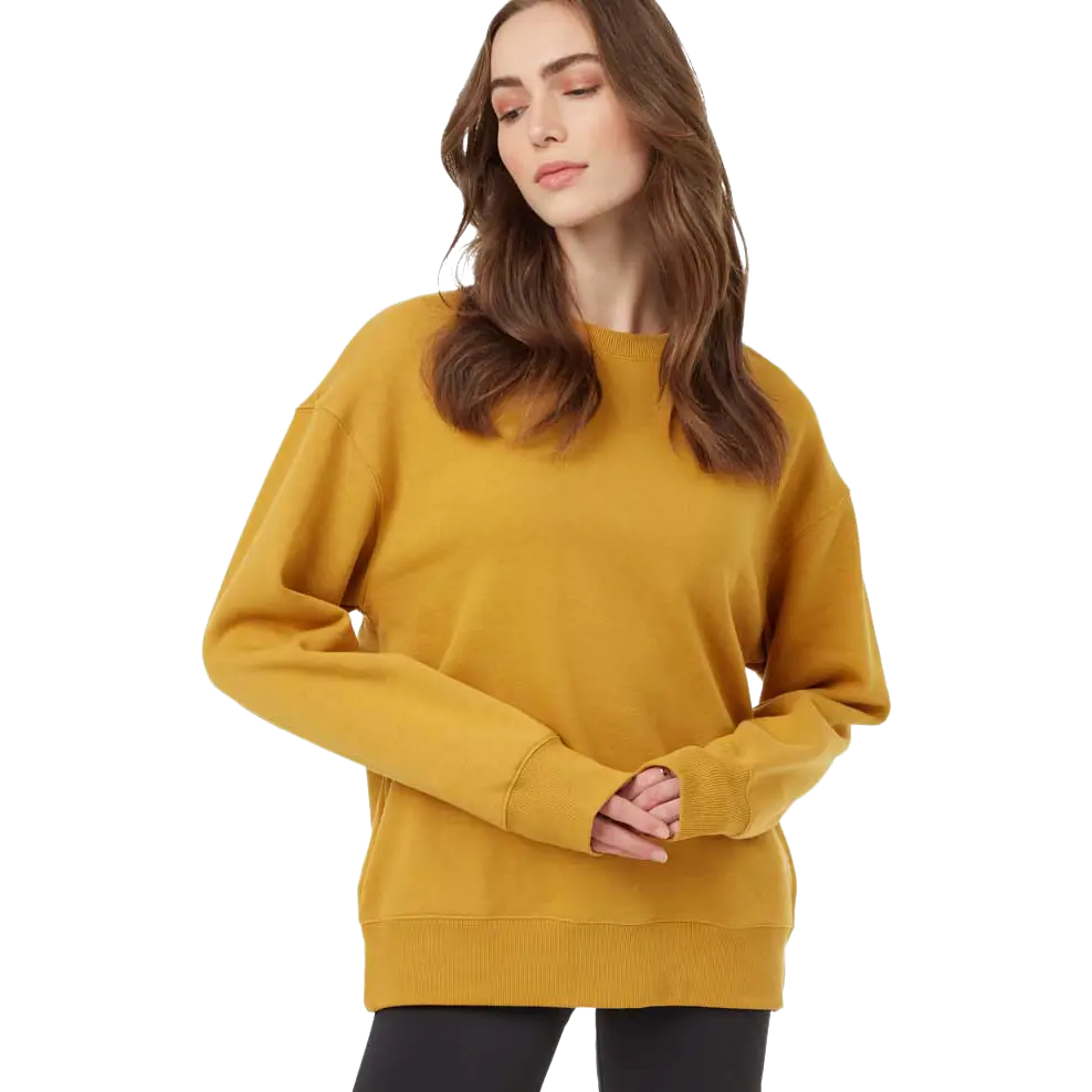 Tentree Treefleece Relaxed Crew Women sweatshirt - Harvest Gold - S - Sweatshirts