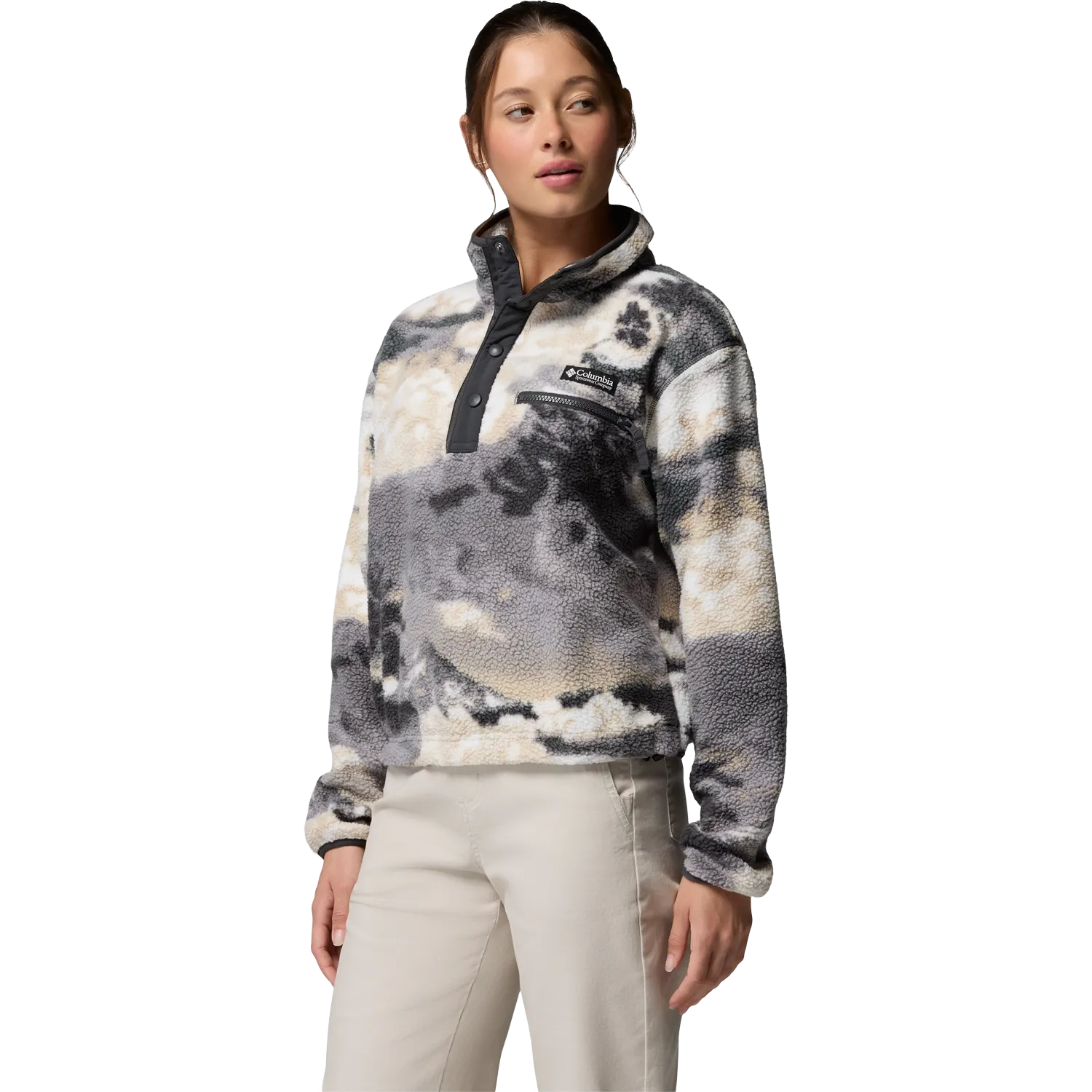 Helvetia II Printed Cropped Half Snap Wo