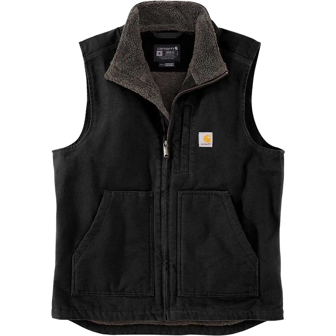 Carhartt Washed Duck Lined Mock Neck Vest Men herrevest - Black - S - Veste