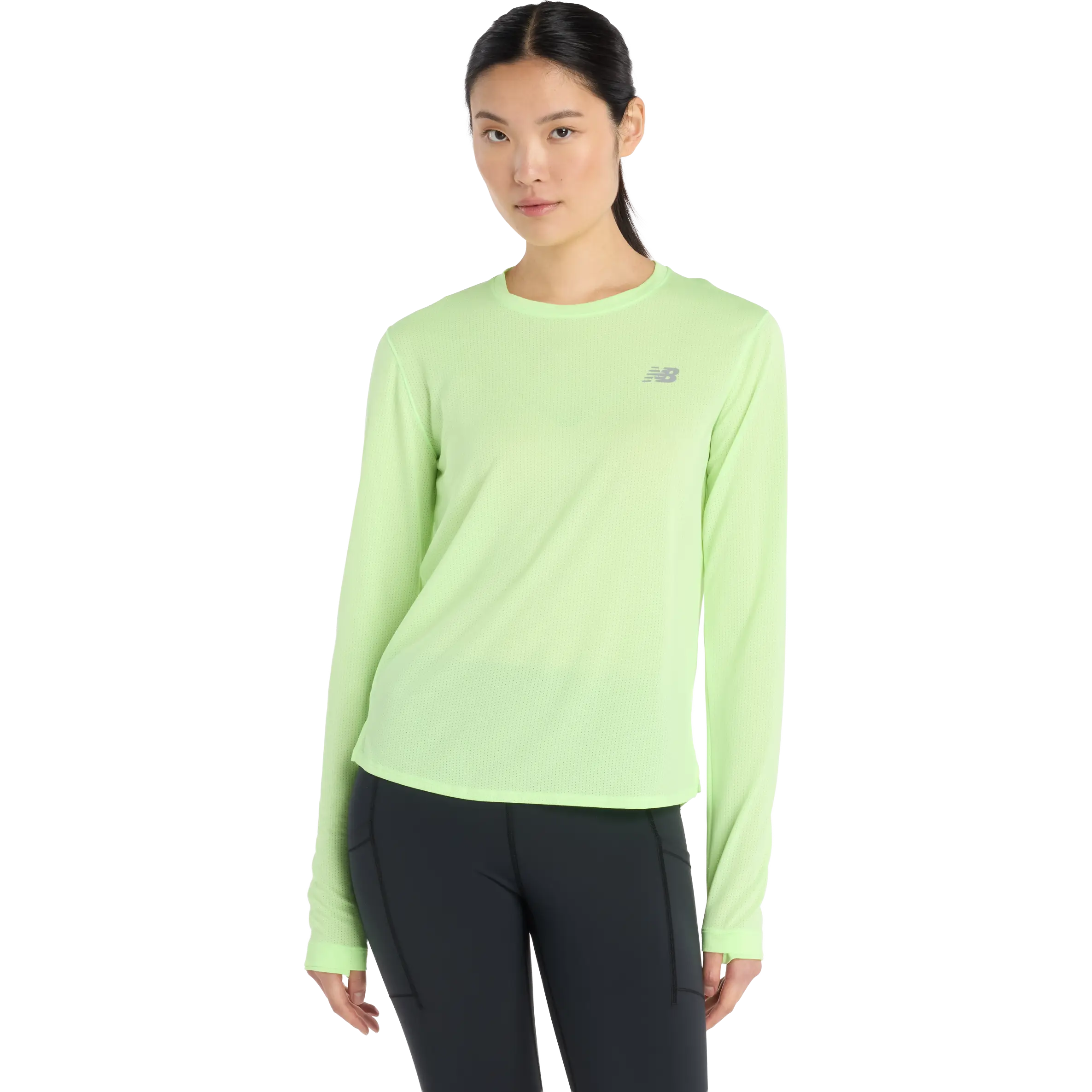 New Balance Athletics Long Sleeve Women - Mint Flash - S - Løbetrøjer