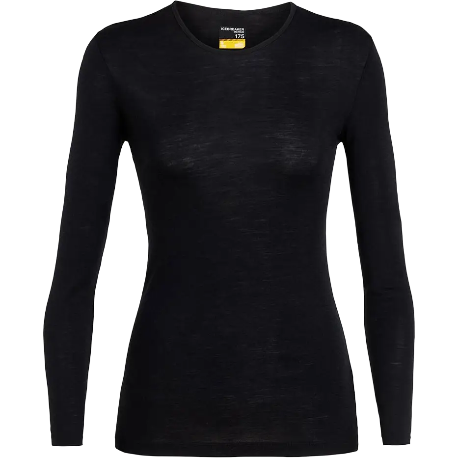 Icebreaker Everyday LS Crewe Wmns 175 undertrøje - Black - L - Undertrøjer
