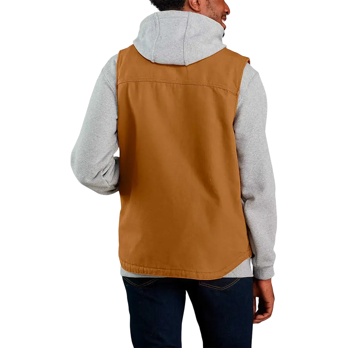 Washed Duck Lined Mock Neck Vest Men herrevest