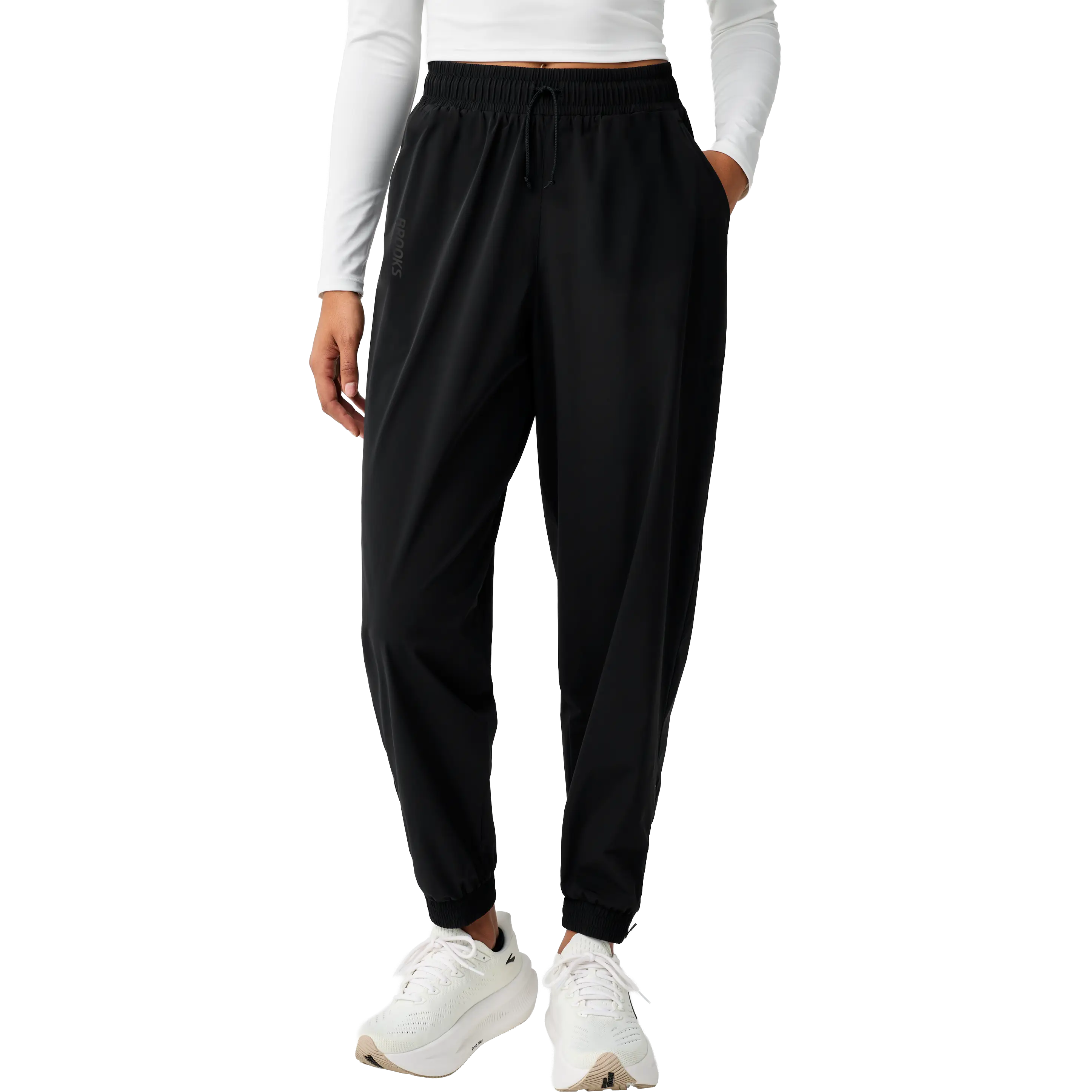 Brooks Movement Tech Jogger Women - Black - L - Løbetights og bukser