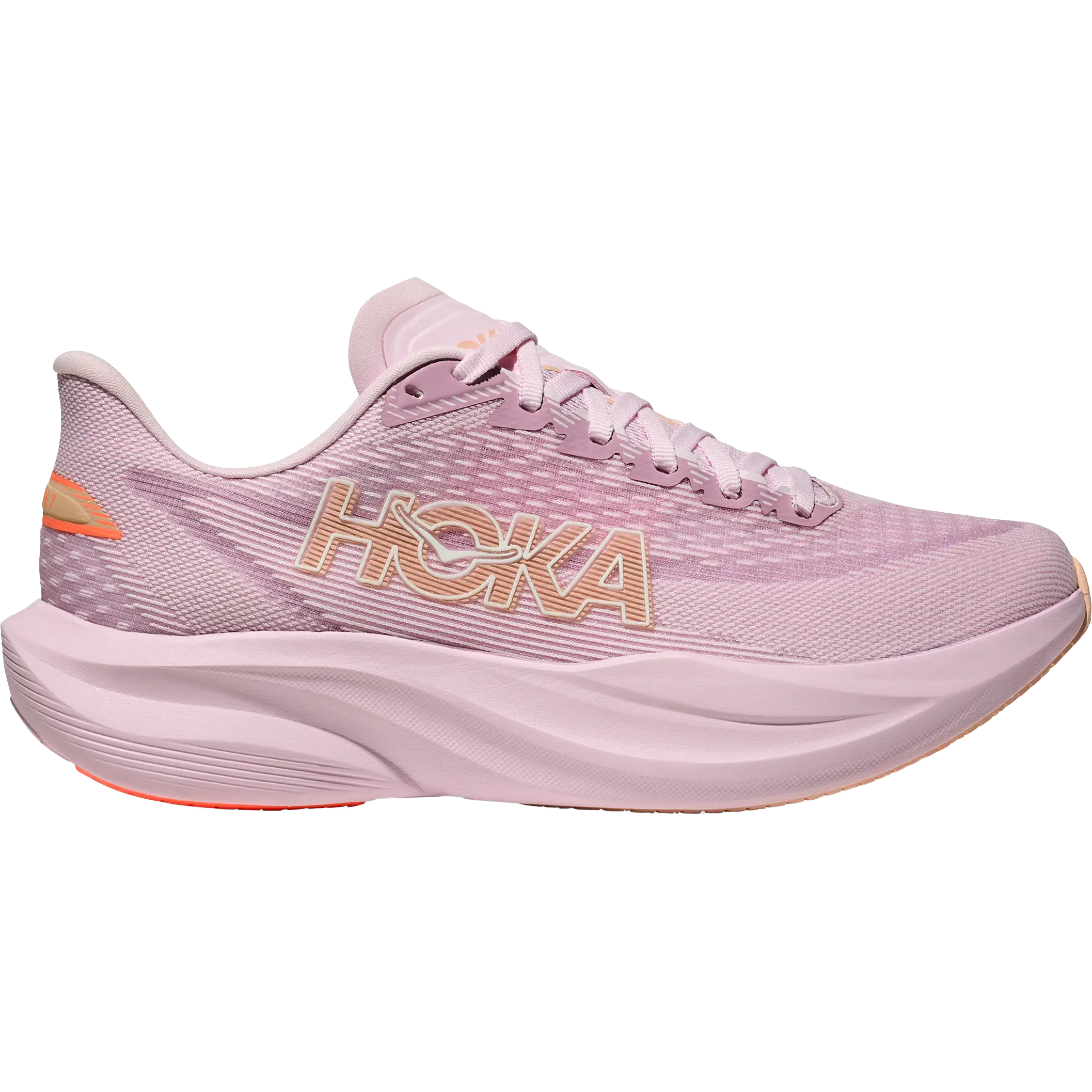 HOKA One One Mach 7 Women - Lilac Cream/Tangerine Glow - US9,5B / 42 - Løbesko
