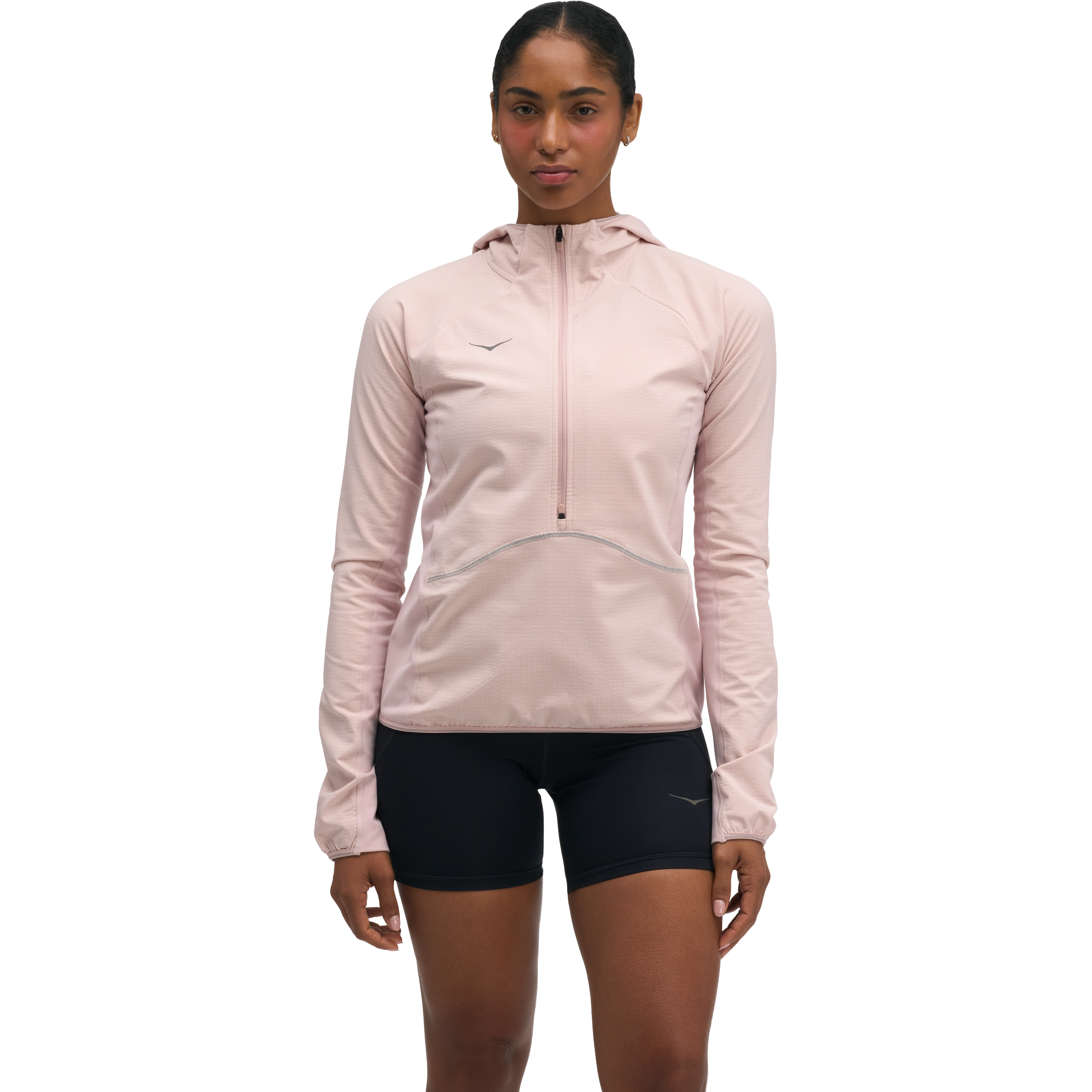 HOKA One One SkyGlow Half-Zip - Pink Opal - S - Løbetrøjer