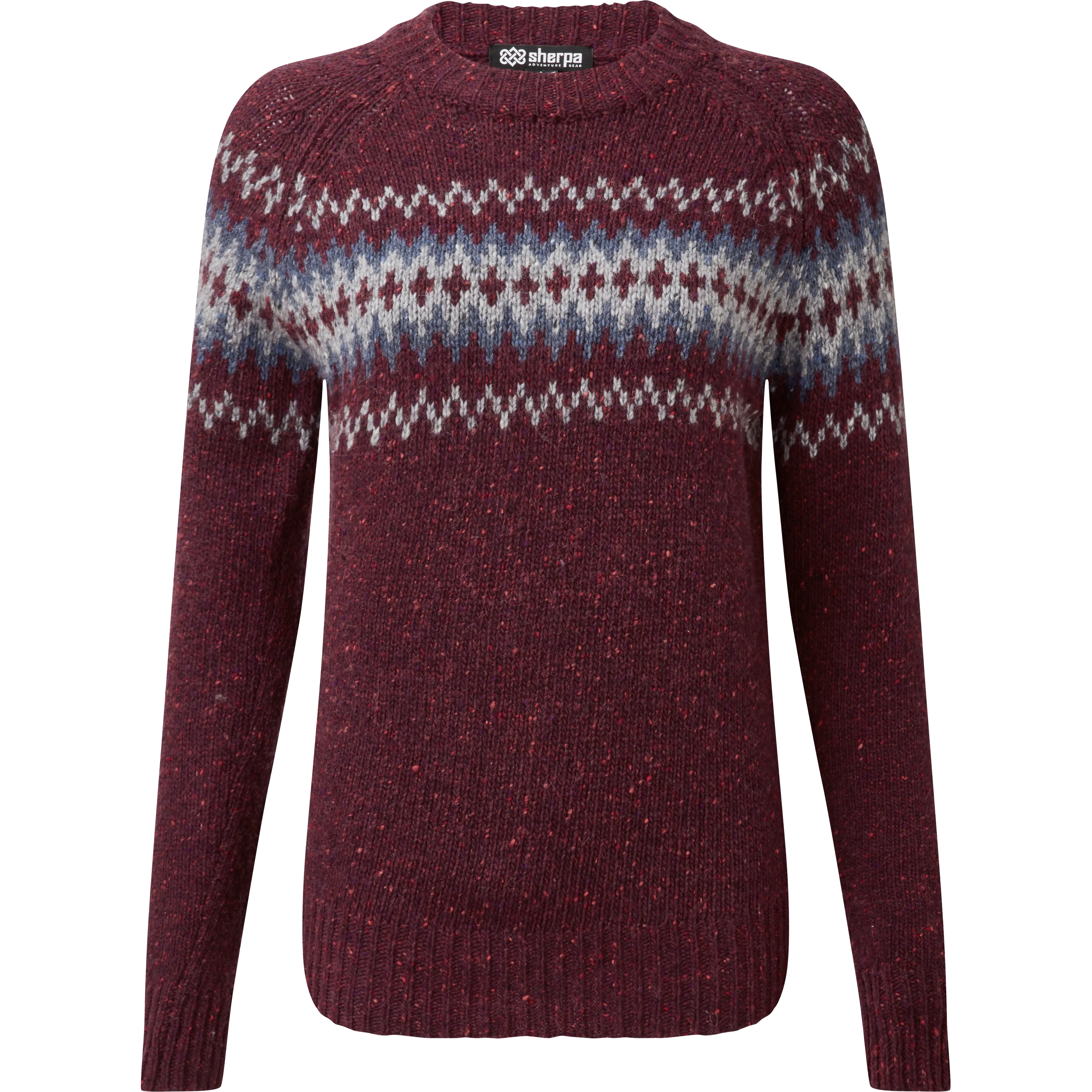 Sherpa Dumji Crew Sweater Women uldsweater - Beet Red - L - Striktrøjer