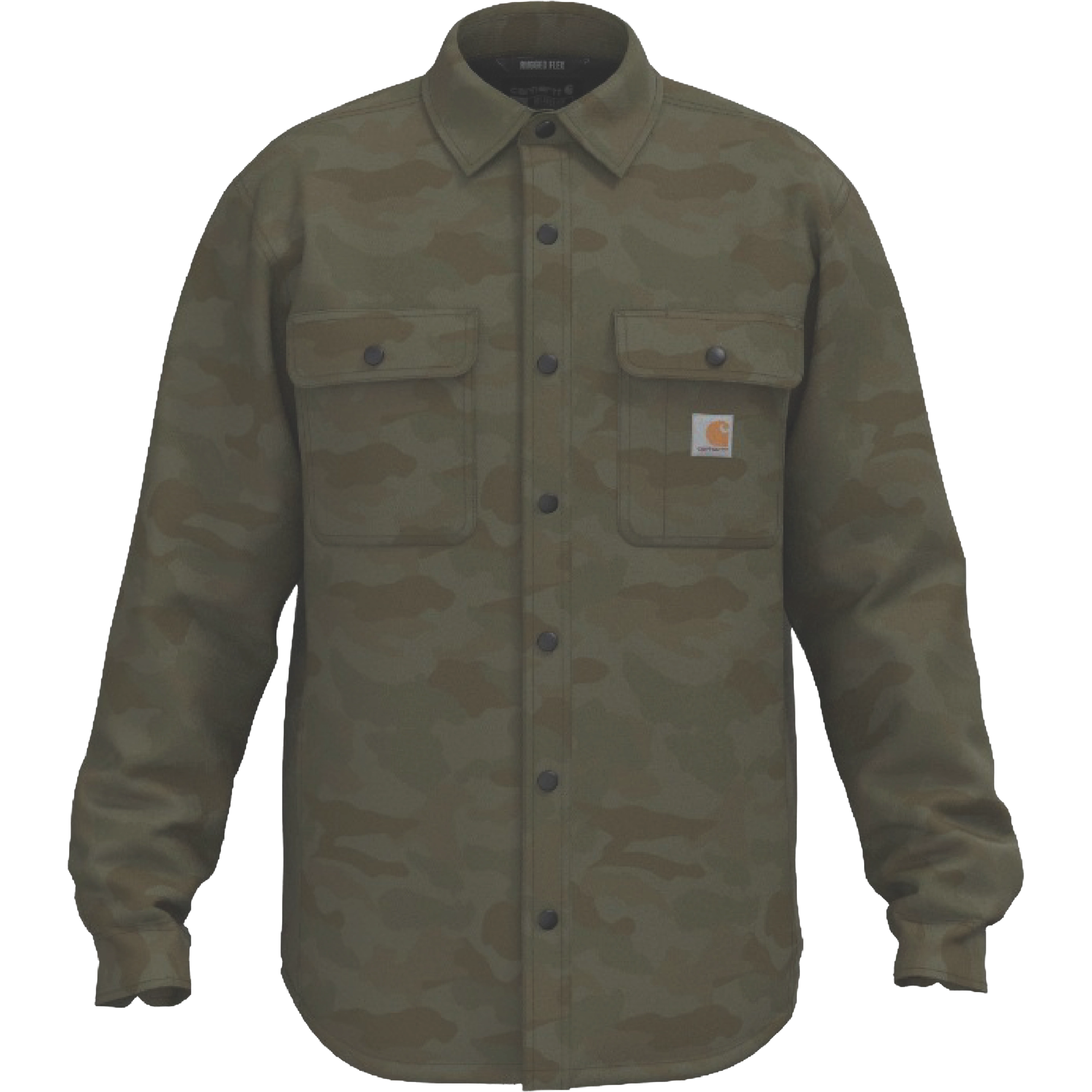 Carhartt Canvas Fleece-Lined Shirt Jacket Men - Army Green Camo - L - Langærmet skjorter