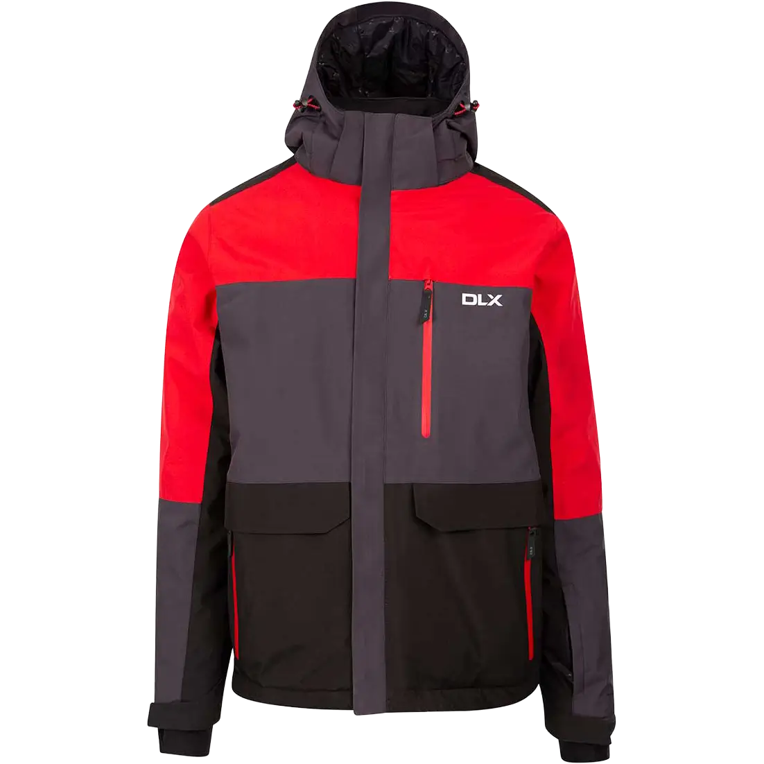 DLX Richardson Jacket Men skijakke - Dark Grey/Black/Red - S - Skijakker