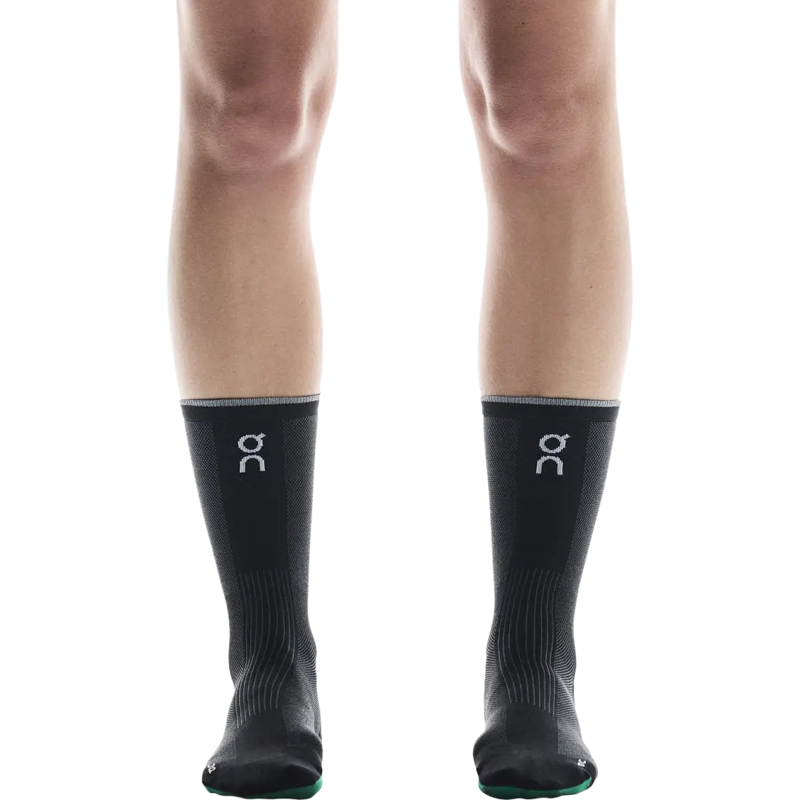 On Elite Run Sock High - Black/Magnet - 38-40 - Løbestrømper