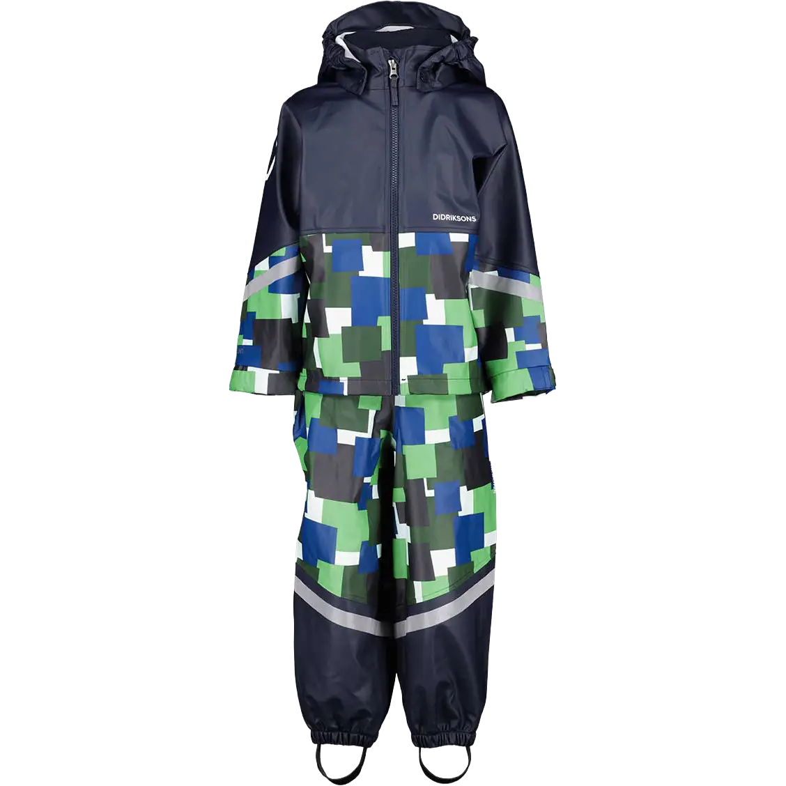 Didriksons Waterman Printed Kids Set 9 regnsæt - Notes Blue - 130 cm - Regnsæt til børn
