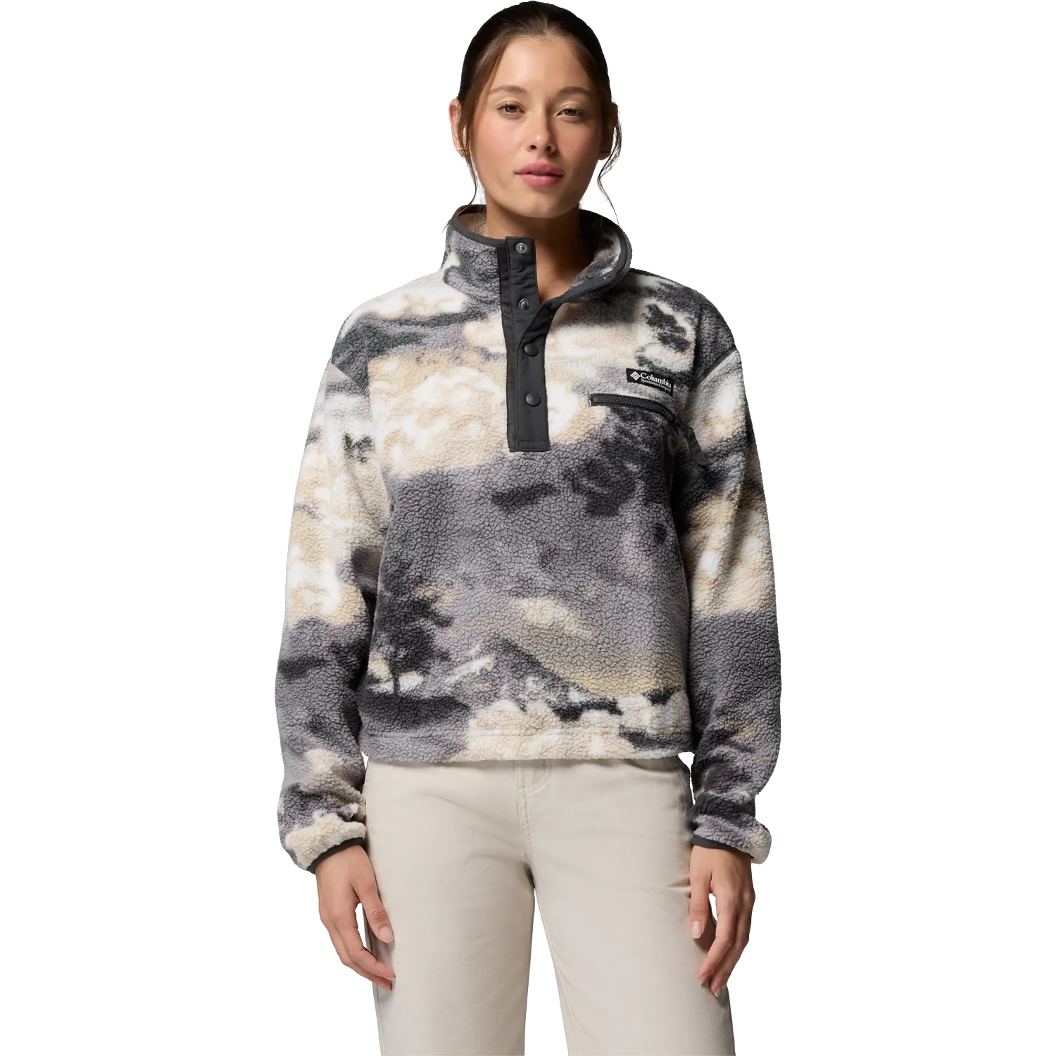 Helvetia II Printed Cropped Half Snap Wo
