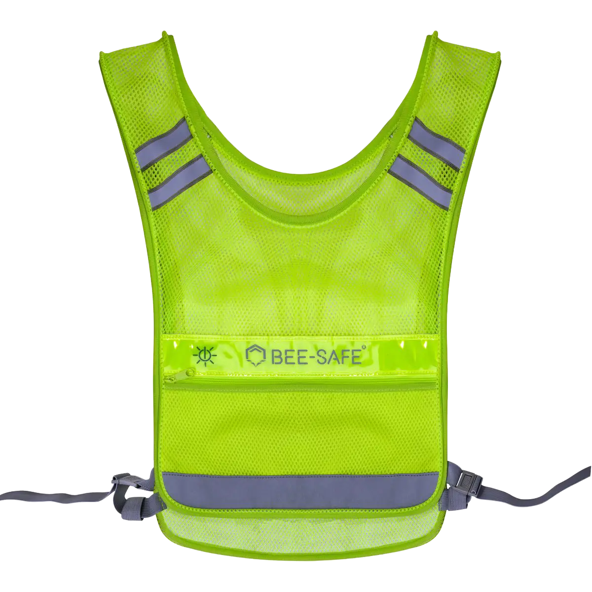 Bee-Safe Led vest USB with Phone pocket - Lime - One size - Reflekser til løb