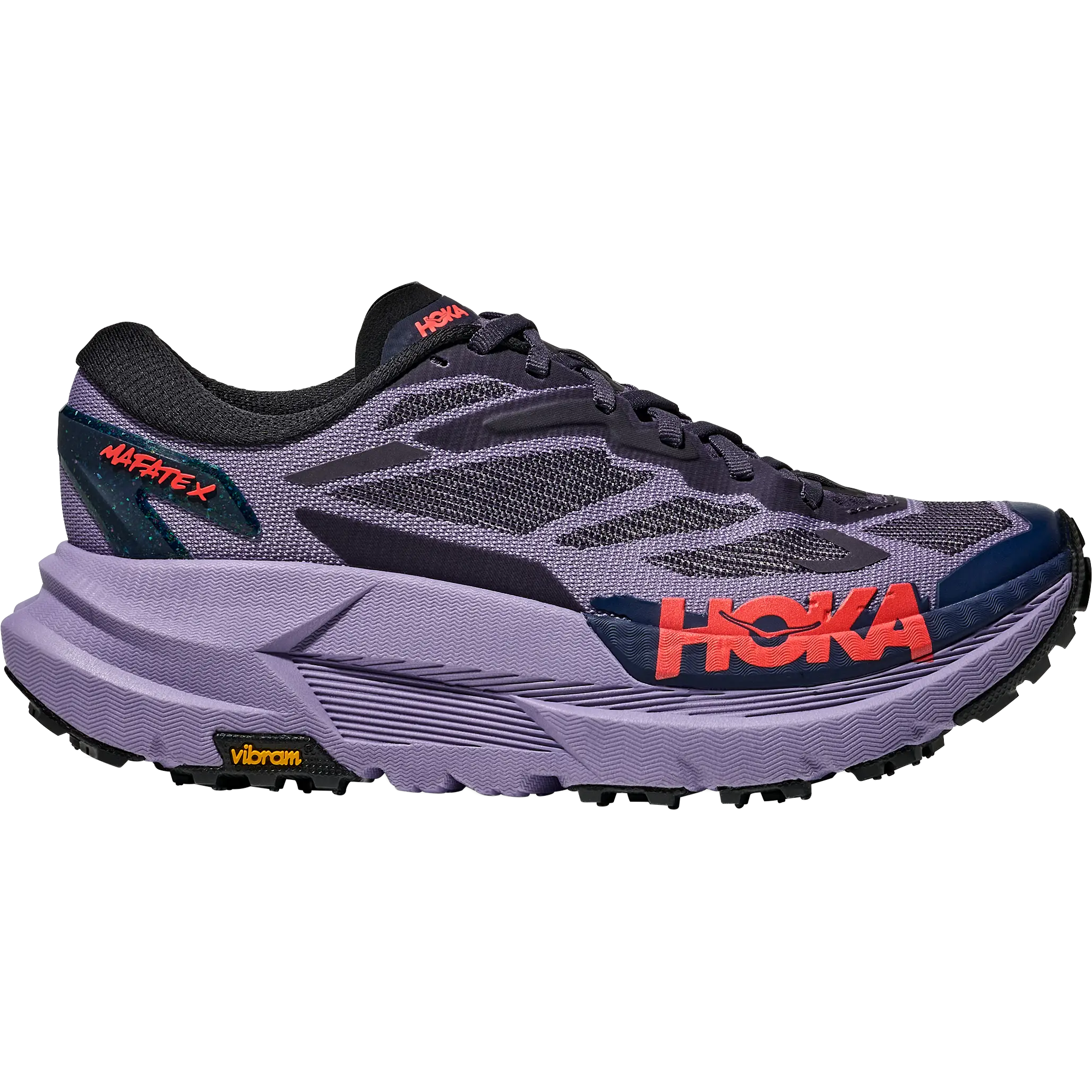 HOKA One One Mafate X Women - Berry Jam/Squid Ink - US7B / 38 2/3 - Trailsko