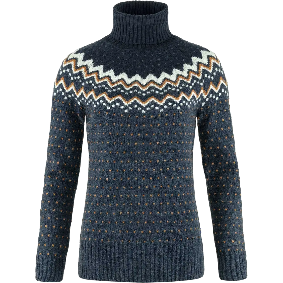Fjällräven Övik Knit Roller Neck Women uldsweater - Navy/Dark Navy - M - Striktrøjer