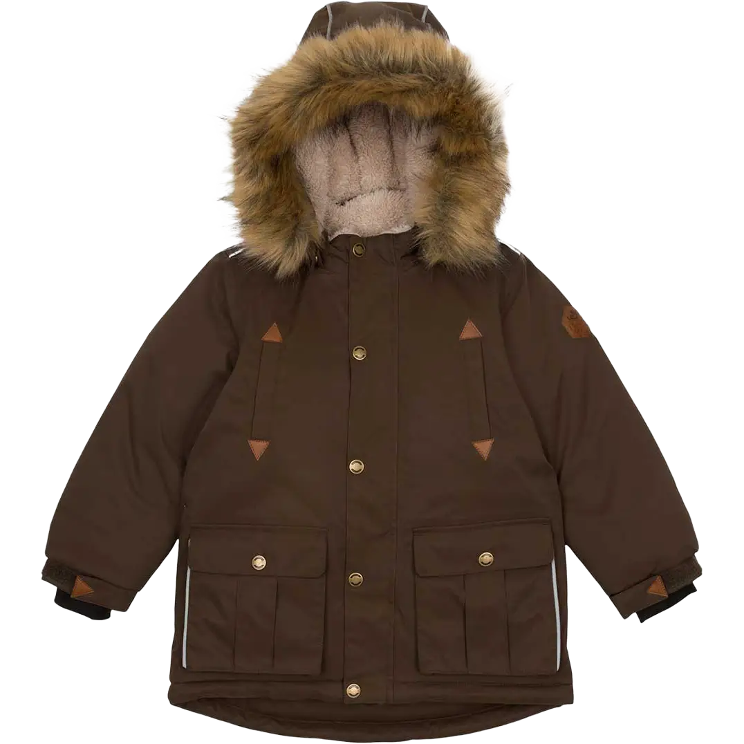 Mikk-Line Twill Boy Parca børnejakke - Slate Black - 116 - Vinterjakker til børn