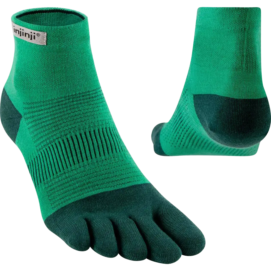 Injinji Run Lightweight Mini-Crew - Fern - XL/47,5-50 - Løbestrømper