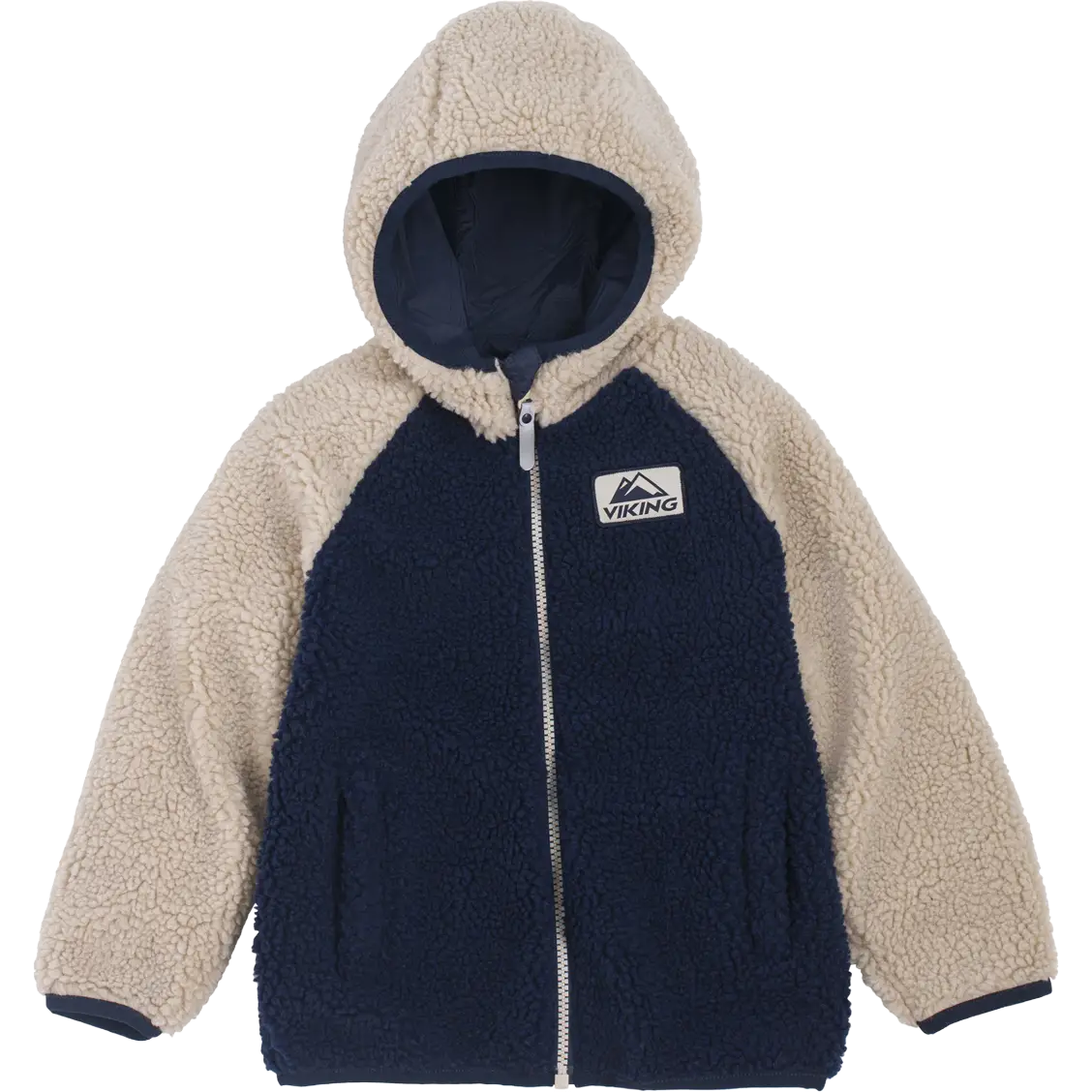 Viking Play Reversible Pile Jacket - Navy - 104 - Fleecetrøjer til børn