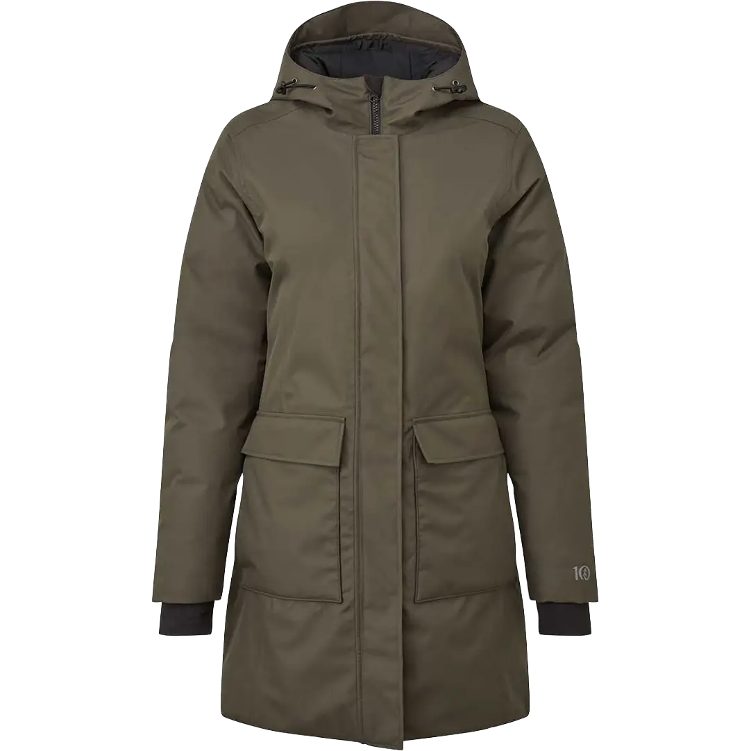 Tentree Daily Parka Women vinterjakke - Black Olive Green - S - Vinterjakker