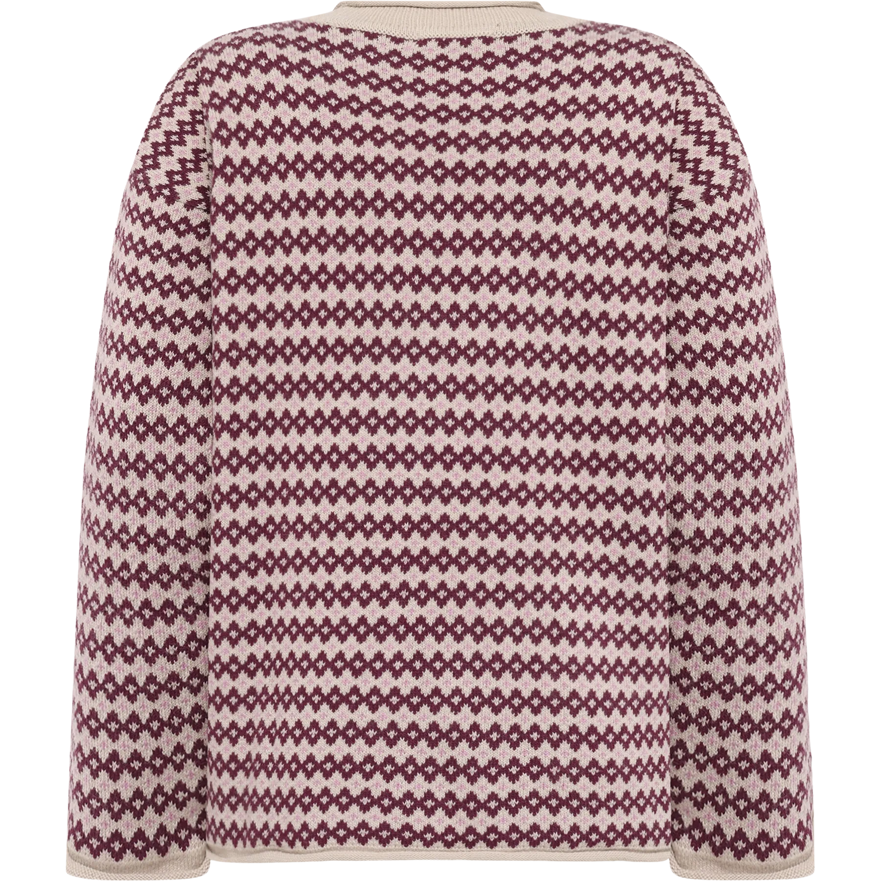 Lambswool Jacquard Roll-Edge Sweater Wom
