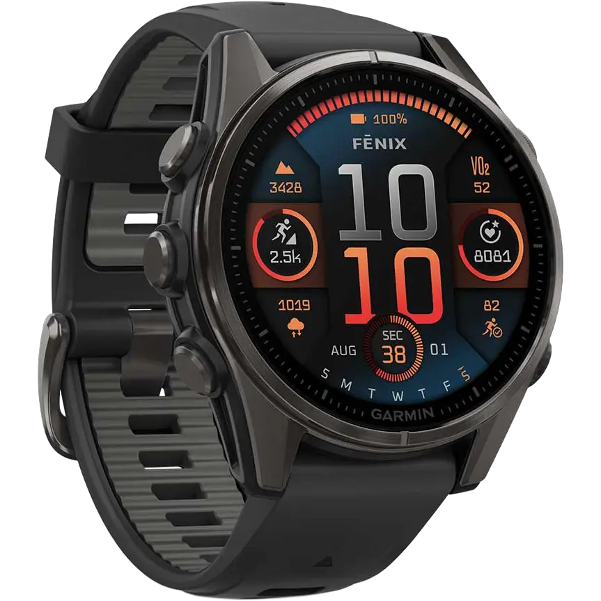 Garmin Fenix 8 43mm AMOLED Sapphire Edition - CrbnGry Ti/Blk,Blk/PebblGryBnd - One size - Løbeur