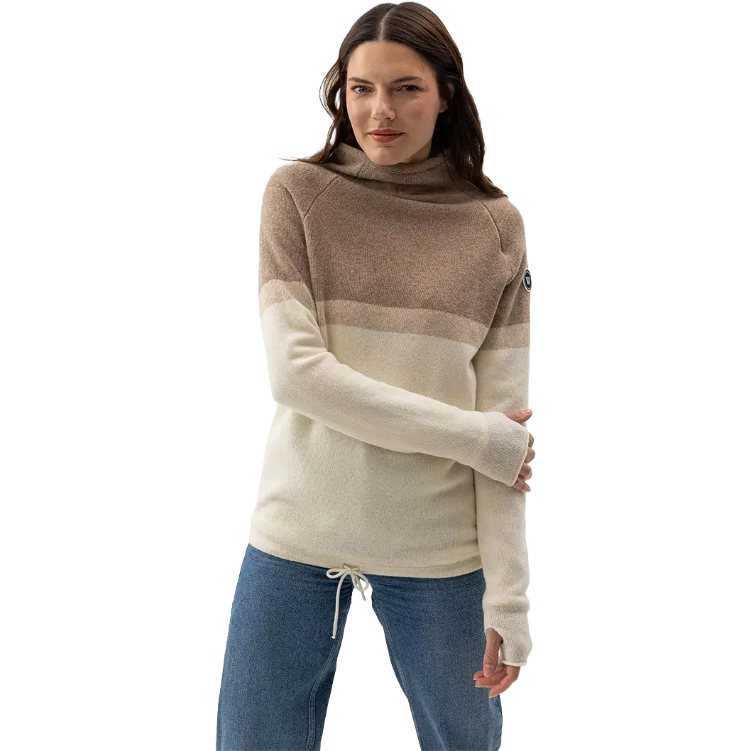 Holebrook Martina WP Women uldsweater - Khaki/Off White - S - Striktrøjer