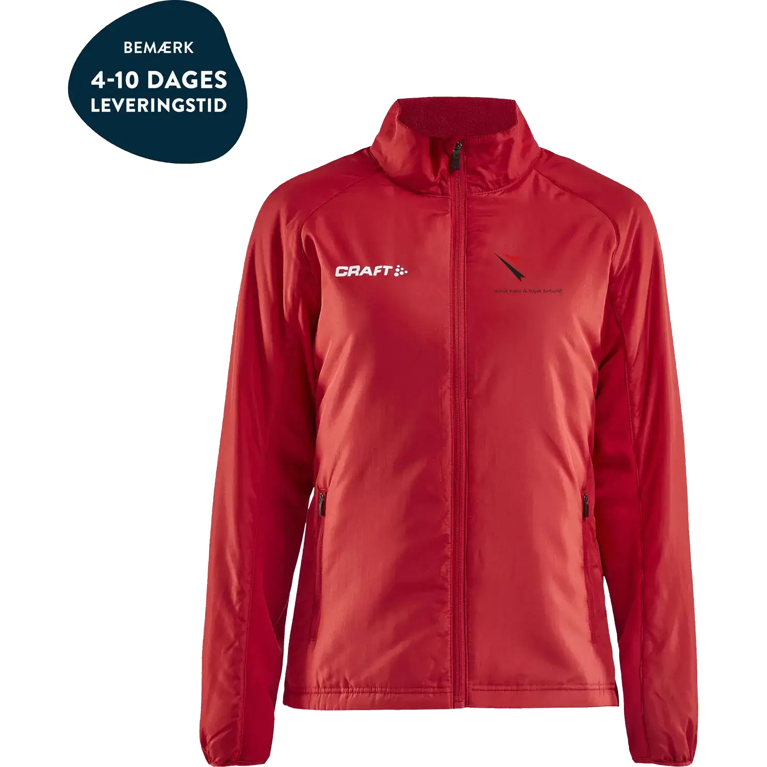 Craft Jacket Warm Women m/logo DKF - Bright Red - L - Dansk Kano og Kajak Forbund