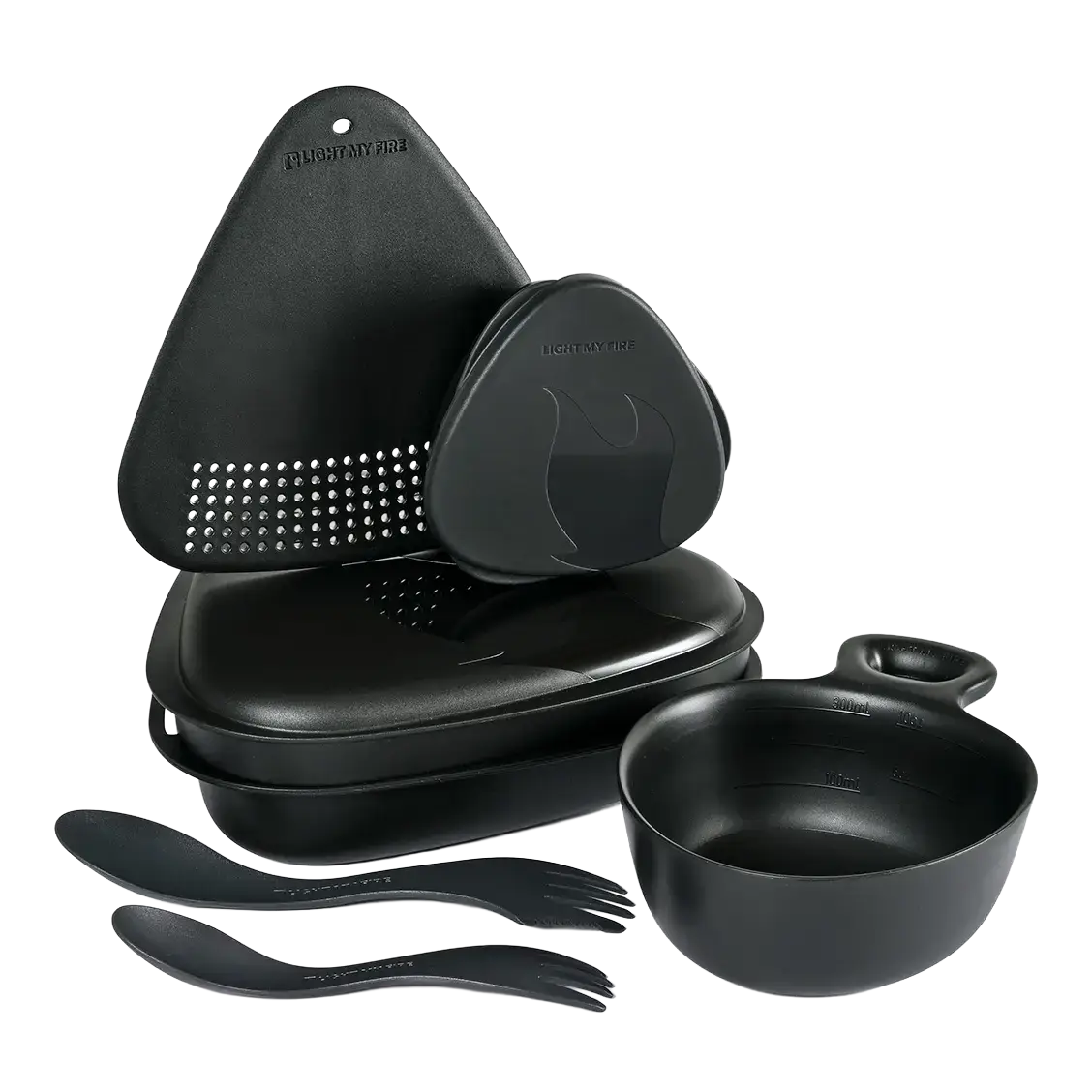 Light My Fire Outdoor Mealkit 2.0 spisesæt - Slaty Black - One size - Spisegrej til børn