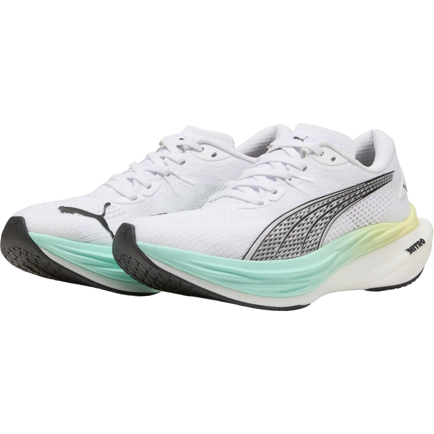 Puma Deviate Nitro 3 Women - PUMA White/Mint Melt - 37,5 - Konkurrence løbesko