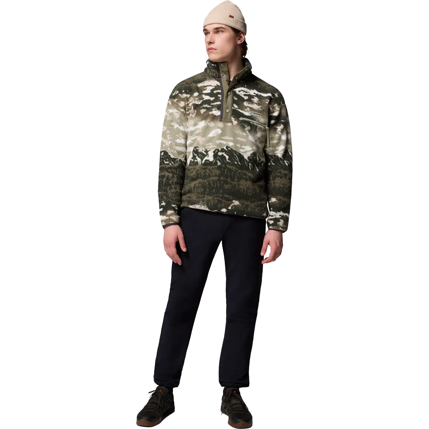 Helvetia II Printed Half Snap Fleece Herr