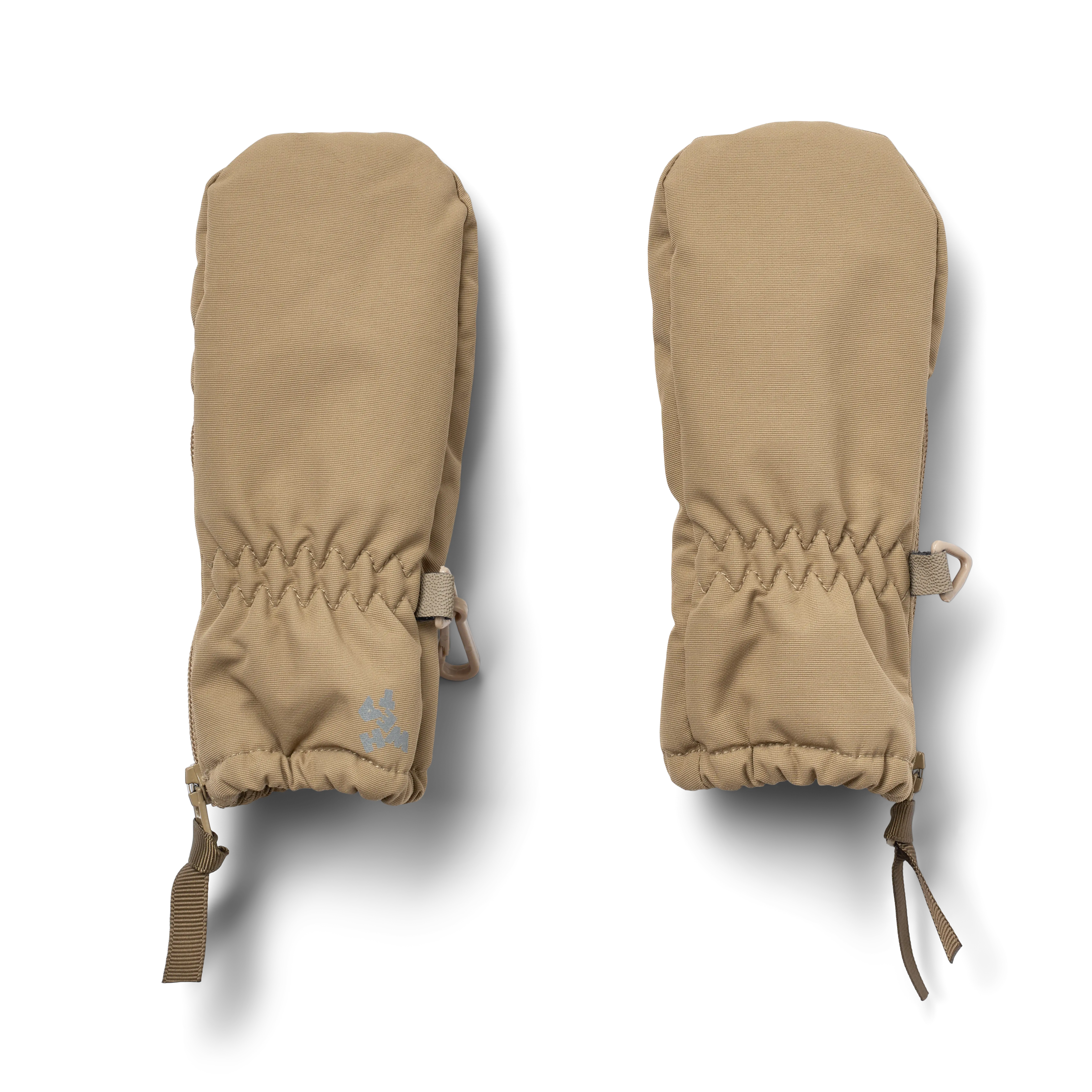 Wheat Technical Mittens Zipper Kids luffer - Walnut - XS/0-6m - Vandtætte handsker