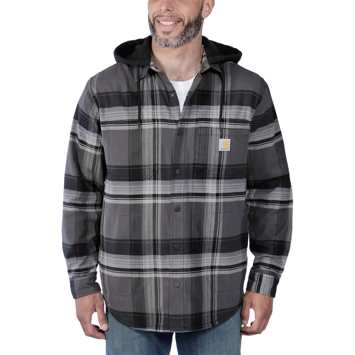 Carhartt Flannel Sherpa-Lined Shirt Jacket Men - Black - XXL - Langærmet skjorter