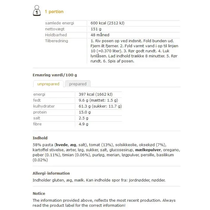 Pasta Bolognese måltid