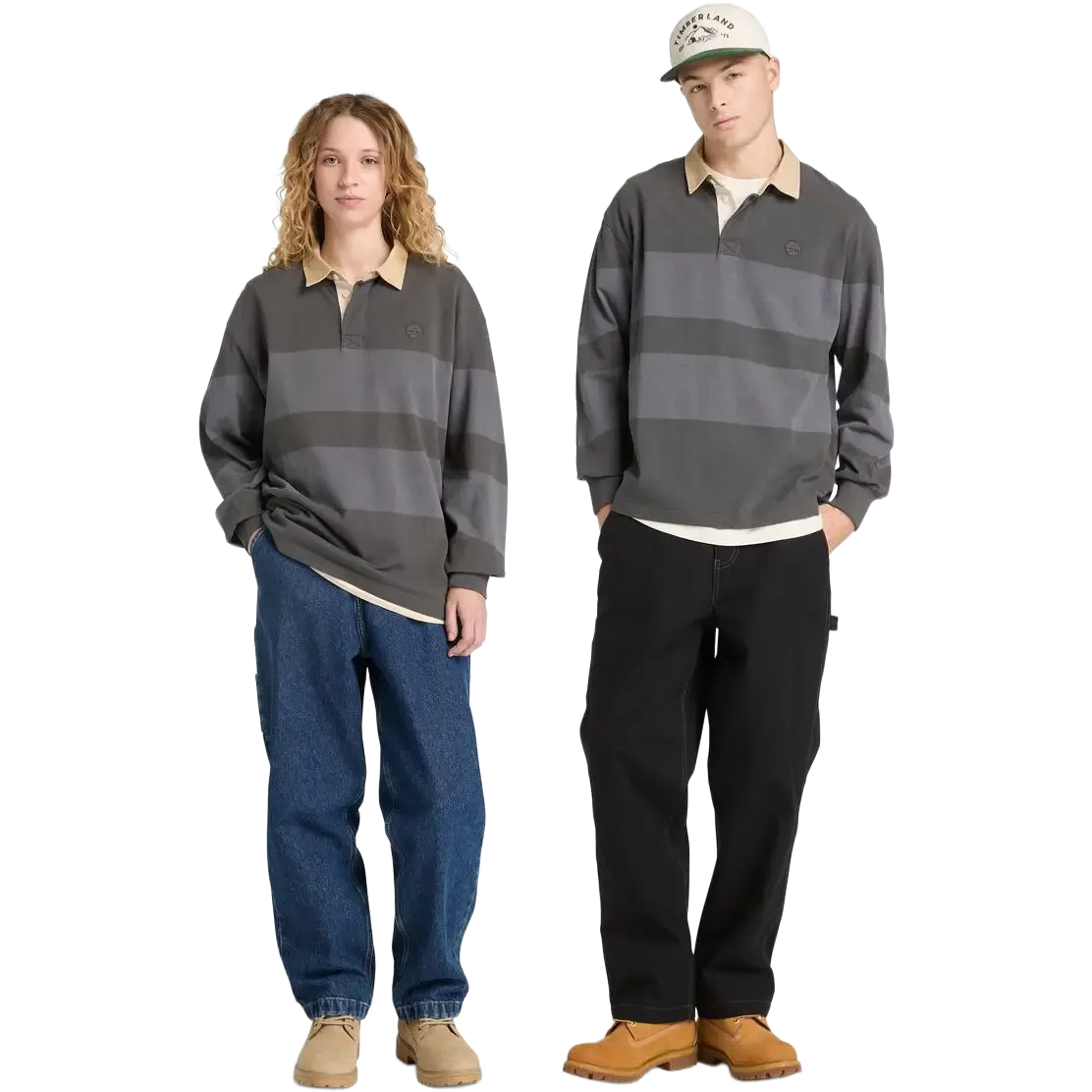 LS Striped Rugby Polo Men