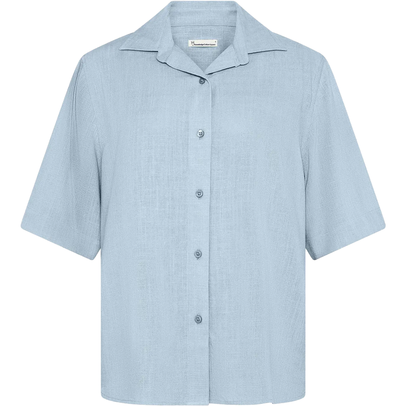Knowledge Cotton Apparel Linen-Mix Shirt Women - Skyway - XS - Kortærmet skjorter