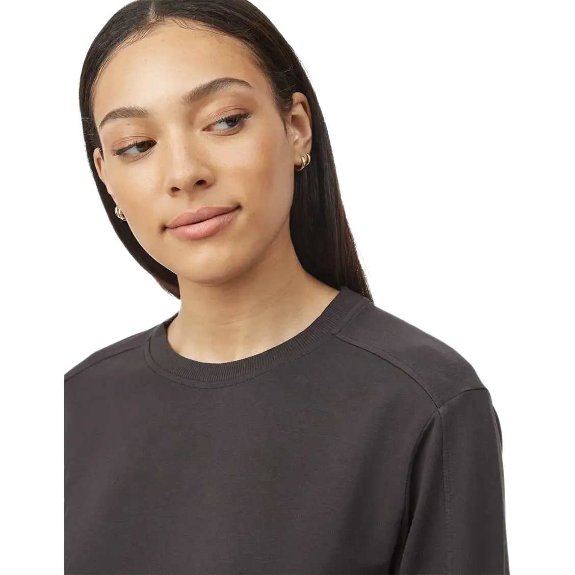 French Terry Long Sleeve Crew Dress Women kjole