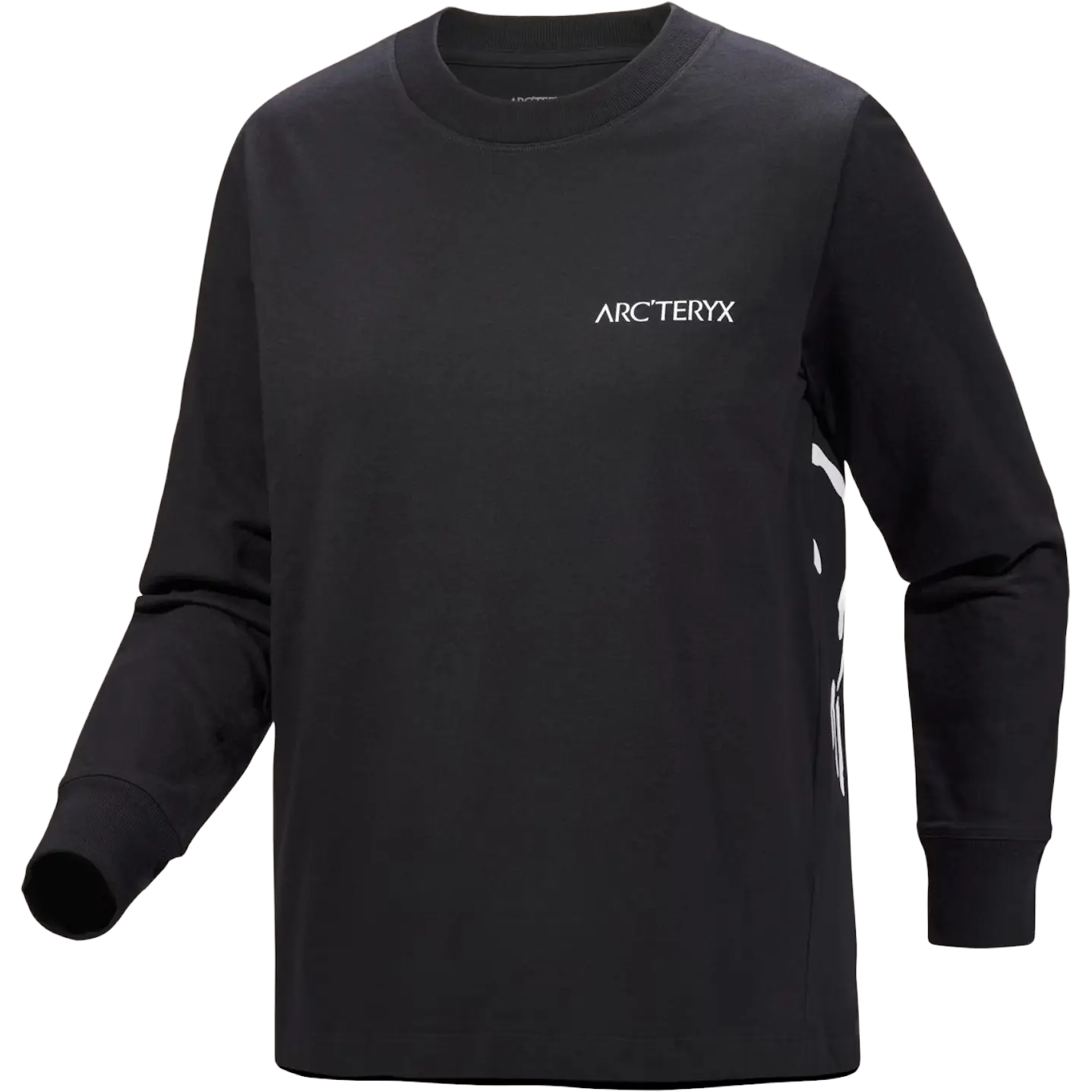 Arcteryx Kragg Cotton Bird Crew LS Women - Black/White - XS - Langærmet T-shirts
