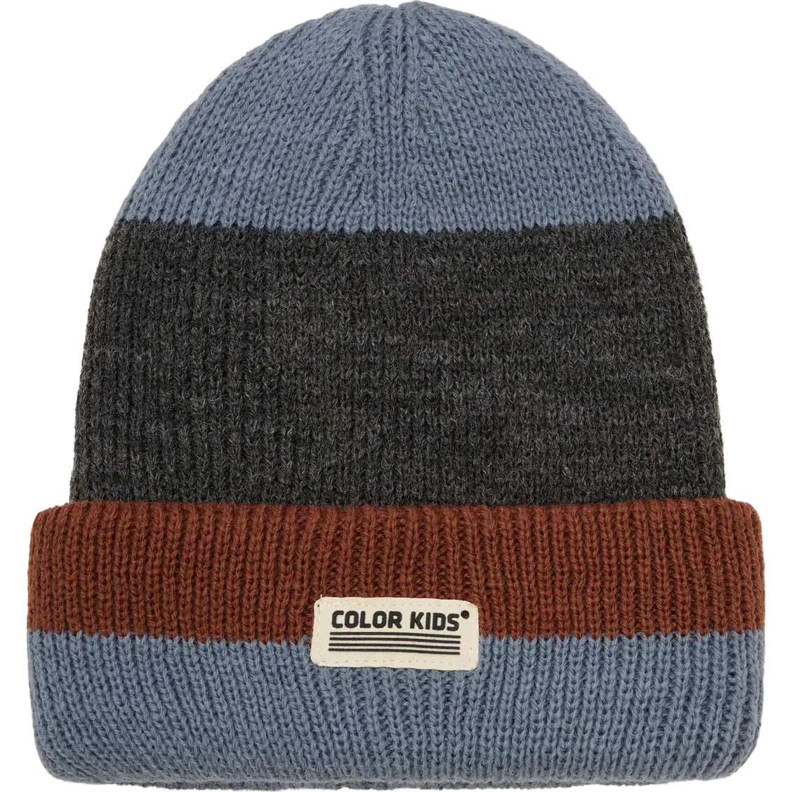 Color Kids Beanie w. Wool & Contrast hue - Stormy Weather - 54 - Huer til børn