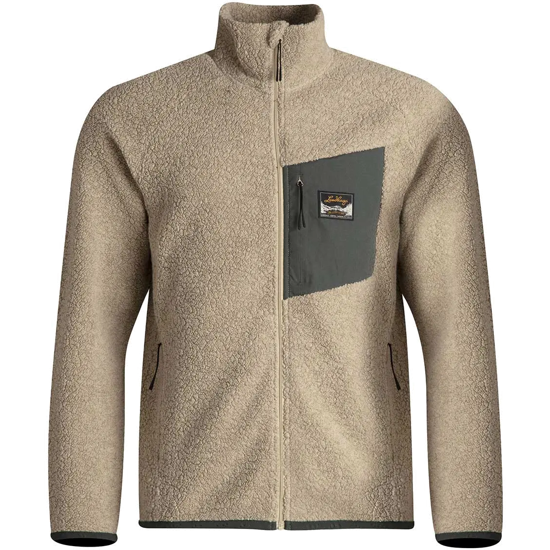 Lundhags Flok Wool Pile Men herrefleece - Sand - M - Fleecetrøjer