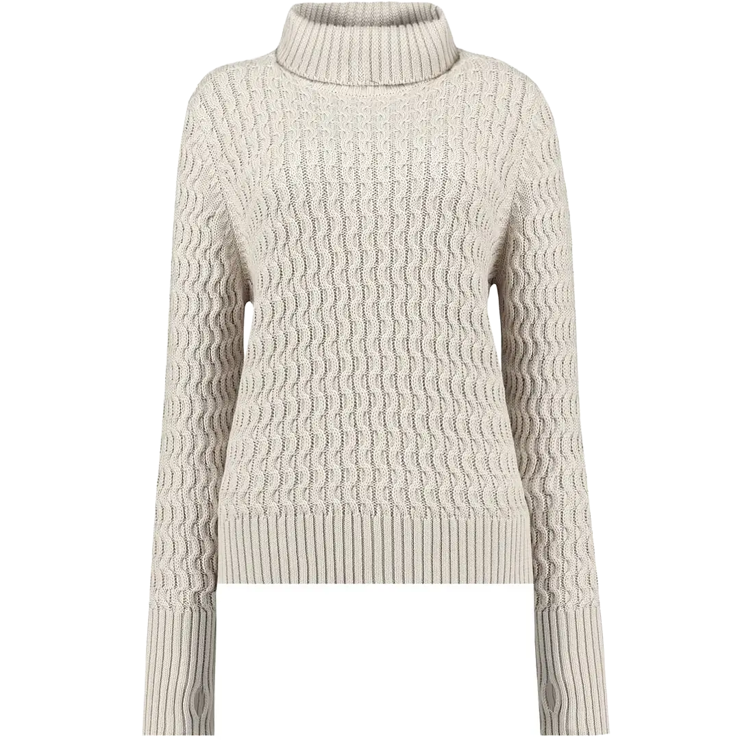 Holebrook Leah Turtle Women damesweater - Sandshell - Striktrøjer