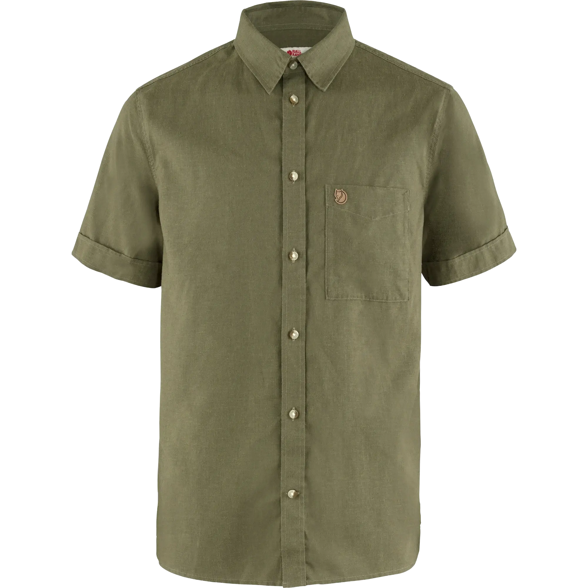 Fjällräven Övik Travel Shirt SS Men herreskjorte - Green - L - Kortærmet skjorter