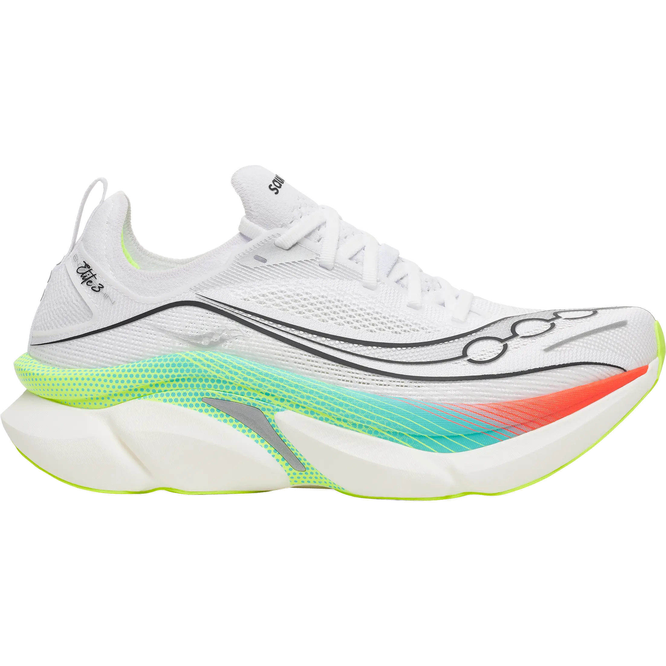 Saucony Endorphin Elite 3 Unisex - White/Multi - US8,5/EU42 - Konkurrence løbesko