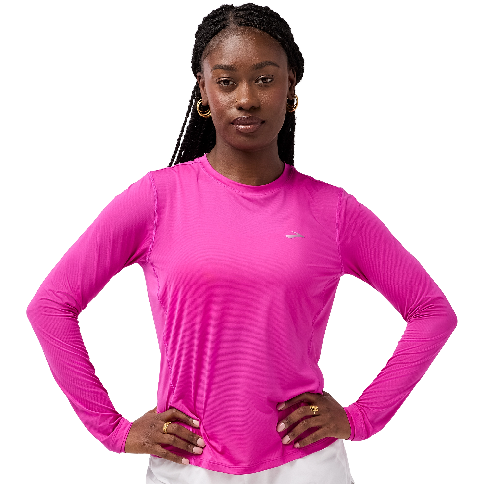 Brooks Sprint Free Long Sleeve 3.0 Women - Magenta - S - Løbe t-shirt