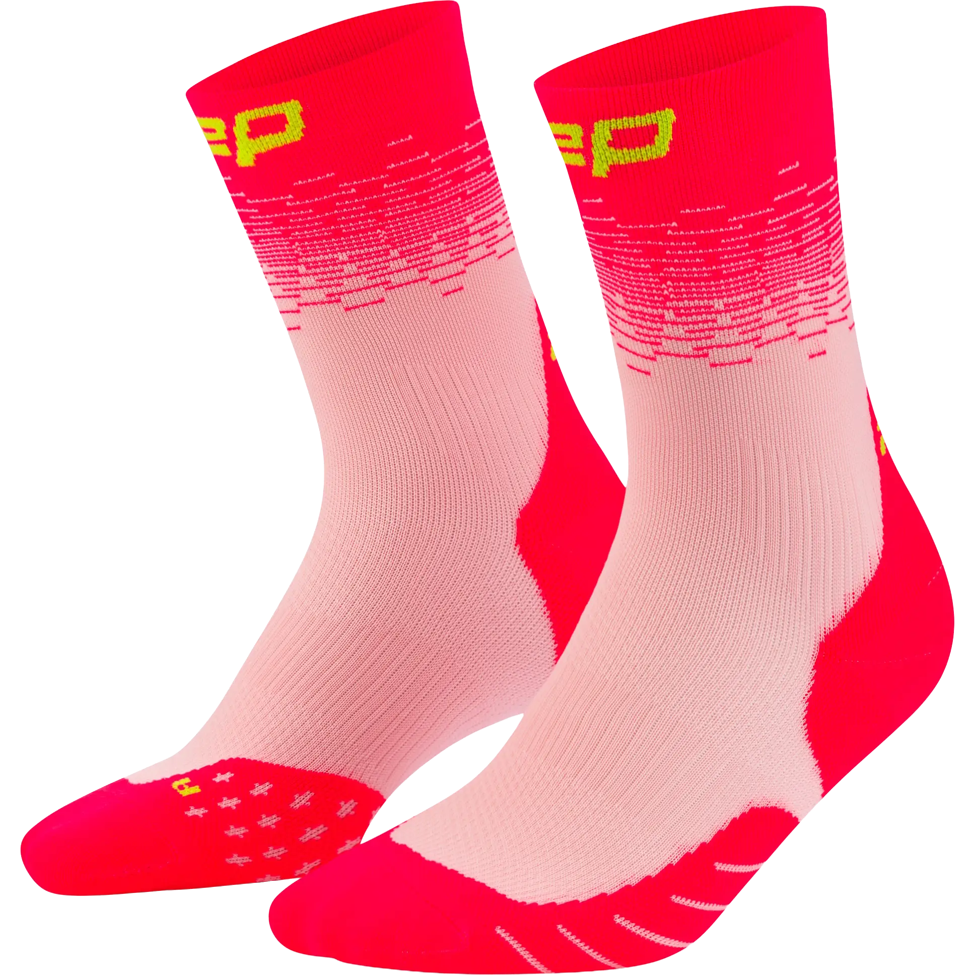 CEP Run Edt. Fade Socks Mid Cut Women - Pink/lime - IV 40-43 - Løbestrømper