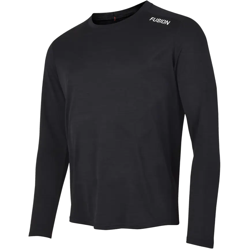 Fusion C3 LS Shirt Men - Black Melange - S - Løbetrøjer