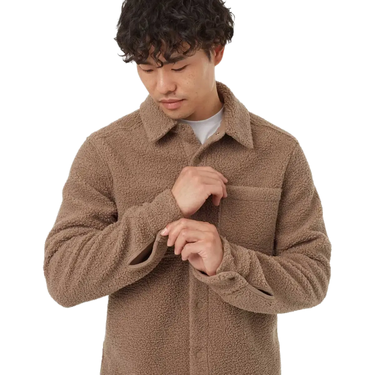 Reversible Recycled Boucle Fleece Shacket sommerjakke