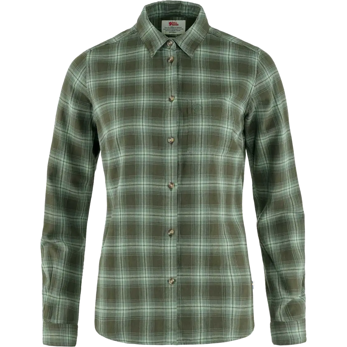 Fjällräven Övik Flannel Shirt Women dameskjorte - Deep Forest - S - Langærmet skjorter