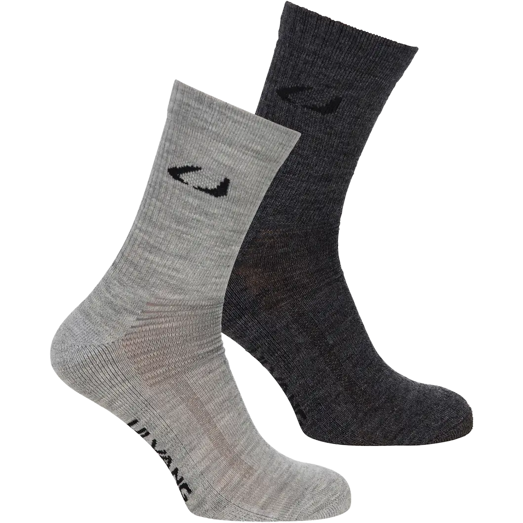 Ulvang Allround 2pk uldsokker - Grey Melange/Charcoal Me - 35-39 - Uldsokker til børn